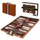 Crazy Games Premium Backgammon 18 Inches Large Brown Backgammon Sets for Adults and Kids Leatherette Back Gammon Board Game Set Travel Backgammon Set Board Encased with Accessories