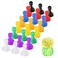 Zhanmai 26 Pieces Multicolor Board Game Pieces and Dice Include 24 Multicolor Plastic Pawn Chess Pieces and 2 Plastic 6Sided Game Dices Chess Game Pieces Dice Set for Board Game Components Table Marki