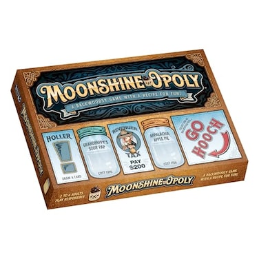 Late for The Sky MoonshineOPOLY Board Game for Adults Party Property Trading Game 26 Players Opoly Drinking Theme Fast 1Hour or Classic Play Humor Gift