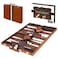 Crazy Games Premium Backgammon 11 Inches Small Brown Backgammon Sets for Adults and Kids Leatherette Back Gammon Board Game Set Travel Backgammon Set Board Encased with Accessories