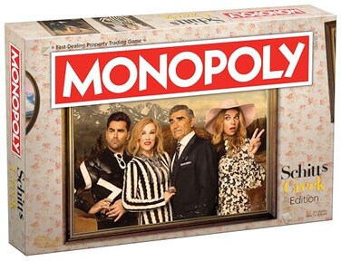 USAOPOLY Monopoly Schitts Creek Game Tokens Include Bebe Crow Patricks Guitar Rosebud Motel Key More Officially Licensed and Collectible Monopoly Game Based on Award Winning Series Schitts Creek