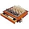 Juegoal 12Inch Wooden Chess Checkers Set with Storage Drawer Portable Board Games for Kids and Adults