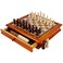 Juegoal 12Inch Wooden Chess Checkers Set with Storage Drawer Portable Board Games for Kids and Adults