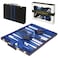 Crazy Games Premium Backgammon 11 Inches Small Blue Backgammon Sets for Adults and Kids Leatherette Back Gammon Board Game Set Travel Backgammon Set Board Encased with Accessories