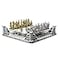 BB BROTHER BB Brother Brother Ancient Roman Gladiators 3D Chess Board Game Set Glass Board Handmade Gold and Silver Polyresin Chess Pieces for 2 Players