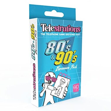 USAOPOLY Telestrations 80s90s Expansion Pack Featuring 600 Totally Awesome Words Phrases and References Great New Addition to Telestrations Party Game