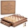 AMEROUS 128 x 128 Magnetic Wooden Chess Set with 2 Builtin Storage Drawers 2 Bonus Extra Queens Gift Packaging Staunton Chess Pieces Board Games Chess Sets for Adults and Kids