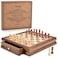 AMEROUS 128 x 128 Magnetic Wooden Chess Set with 2 Builtin Storage Drawers 2 Bonus Extra Queens Gift Packaging Staunton Chess Pieces Board Games Chess Sets for Adults and Kids