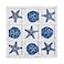 NIKKY HOME Beach Decor Tic Tac Toe 5 Sand Dollars 5 Starfish Pieces Wood Board Travel Game for Coastal House Coffee Table Decor Blue