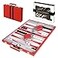 Crazy Games Premium Backgammon 18 Inches Large Red Backgammon Sets for Adults and Kids Leatherette Back Gammon Board Game Set Travel Backgammon Set Board Encased with Accessories