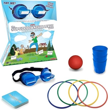Vango The Original UpsideDownChallenge Game Backyard Edition for Kids Family Complete Fun Outdoor Challenges with Upside Down Goggles for Game Night and Lawn Parties Ages 8