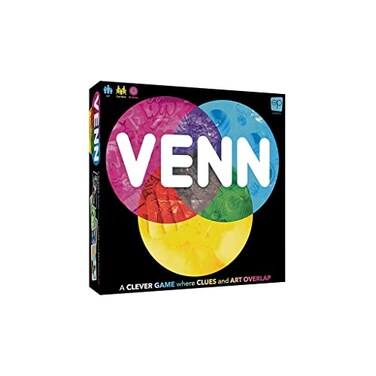USAOPOLY Venn Board Game Family Game for 2 Players Cooperative Competitive Gameplay Variations Creative Word Association Game Featuring Unique Gameplay Custom Artwork Ages 10