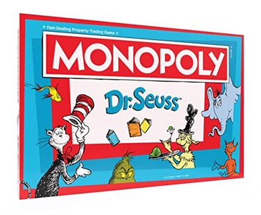 USAOPOLY Monopoly Dr Seuss Buy Sell Trade Books Collectible Classic Monopoly Game Featuring Custom Game Board Artwork OfficiallyLicensed Game Merchandise