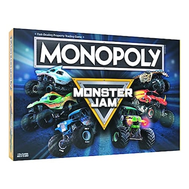 USAOPOLY Monopoly Monster Jam Buy Sell Trade Iconic Trucks Including Grave Digger MaxD El Toro Loco Dragons Breath Classic Monopoly Game OfficiallyLicensed Merchandise