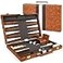 ropoda Backgammon Board Game Set 15 Inches for Adults and KidsClassic Board Strategy GamePortable and Travel Backgammon Set with Premium Leather CaseBest Strategy Tip Guide