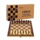 DUBSTAR Chess Set Folding Storage Wooden Chess Board Sets 15 Wooden Chess 3 in 1 Chess Board Game for Adults and Kids Chess Backgammon Checkers