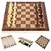 DUBSTAR Folding Storage Wooden Chess Board Sets 3 in 1 Chess Board Game for Adults and Kids Backgammon Checkers Exquisite Wooden Chess Set