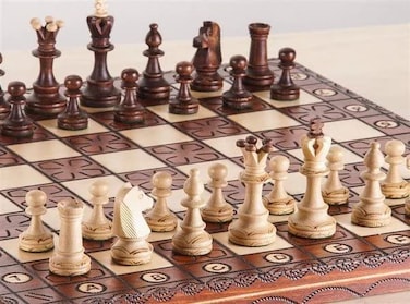 Chess and Beautiful Handcrafted Wooden Chess Set with Wooden Board and Handcrafted Chess Pieces Gift idea Products 16 40 cm ORN