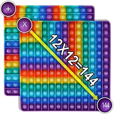 EK-Memory-fish EKMemoryfish Multiplication Game Table Digital Multiplication Board Game Addition and Multiplication in One Rainbow Dimple Fingertip Toy Create StressRelieving Math Manipulation 1 Piece