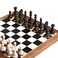 THE CRAFT Luxury Decorative Wooden Chess Set Walnut Leather Chess Board with Weighted Chess Pieces Unique Deluxe Wooden Chess Gifts for Board Game Lovers Handmade Chess Set with Storage