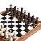 THE CRAFT Luxury Decorative Wooden Chess Set Walnut Leather Chess Board with Weighted Chess Pieces Unique Deluxe Wooden Chess Gifts for Board Game Lovers Handmade Chess Set with Storage