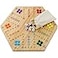 HOROW Wahoo Board Game Wooden Original Board Game Classic 2 Side Painted Fast Track Game for 4 Player and 6 Player with 30 Marbles6 Dices for Family Game Night6largeLog
