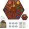 YWMSGM Marble Board Game Original Board GameLarge Solid Pine Spray PaintDouble Sided Painted 15inch Fast Track for 4 or 6 Players with 6 Colors 30 Marbles 6 Dice Friends Family Game Party