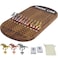 Jyquorp Horse Race Board Game Racing Game Solid Wood with 11 Luxurious Durable Classic Metal Horses with 4 Dice and 2 Boxes of Cards Finish Line Horse Racing Game Rustic Brown
