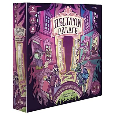 IELLO Hellton Palace Highly Humoristic Theme of Underworld Competing Hotels Strategic 2 Player Game 45 Min Ages 10