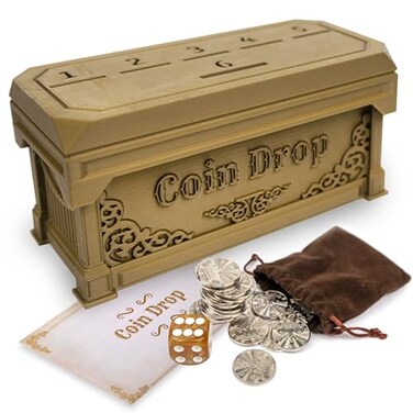 Extguds Penny Game with 30 Metal Coins1 DiceCoin Drop GameA Fun Classic Board Game