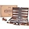 AMEROUS Backgammon Set 18 Inches Classic Board Game withLeather Case Folding Board Gift Package Portable Travel Strategy Backgammon Game Set for Adults Kids Large Brown