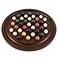 Medikaison 157 Inches Extra Large Solitaire Marble Game Set Wood with 36 Multicolors Natural Stone Marbles Pieces Adults Classic Deluxe Game for Night Party and Gatherings