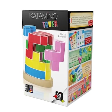 Gigamic GIGAMIC Katamino Tower Wooden 3D Puzzle for Kids and Adults Brain Teaser and Abstract Tower Game Strategic Family Friendly STEM Brain Games Ages 6 12 Players 15 Min