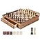 VEVOR Solid Wood Chess Set 15 inch 2in1 Chess Checkers Game Set Chess Board Games with Storage Drawer Weighted Chess Checkers Pieces 2 Queens Christmas Crafts Xmas Gift