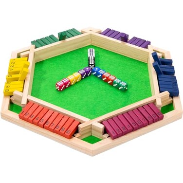 Fowreny Shut The Box Game Wooden Board Game 26 Player Math Game Educational and Entertaining