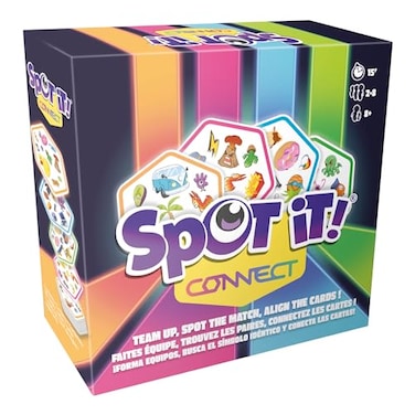 Asmodee Spot It Connect FastPaced Team Matching Game Quick Reflexes Fun for Game Night with Family and Friends Great for Kids Adults Ages 8 28 Players 15 Minute Playtime