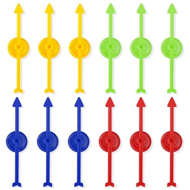 NQEUEPN 12pcs Arrow Game Spinners 394in 4 Colors Plastic Spinners Pointer for Classroom Board Game Spinners Wheel for Activities DIY Projects