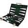 CAYOULR Backgammon Set Classic Board Game with Premium Leather Case Portable Travel Strategy Backgammon Game Set for Adults Kids 18inch Black