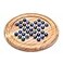 Ajuny Handcrafted Wooden Solitaire Board Game Classic Round Design with 33 Marbles 9x9 Inch Strategic Mind Game for All Ages