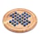 Ajuny Handcrafted Wooden Solitaire Board Game Classic Round Design with 33 Marbles 9x9 Inch Strategic Mind Game for All Ages