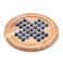 Ajuny Handcrafted Wooden Solitaire Board Game Classic Round Design with 33 Marbles 9x9 Inch Strategic Mind Game for All Ages