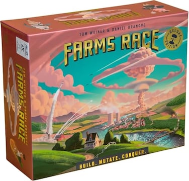 Farms Race Deluxe Edition Premium Strategy Board Game for Adults Family 25 Players 12 Hours Resource Management Area Control Asymmetric Powers wNuclear Farm Animals Great for Game Night