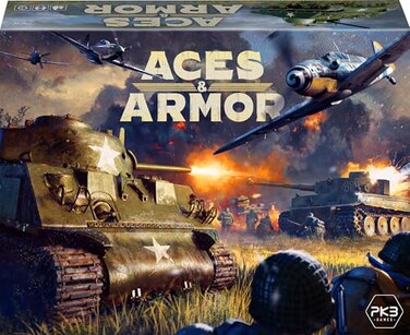 PKB Games Aces Armor WWII War Miniatures Strategy Board Game Ages 14 14 Players 12 Hours Playing Time