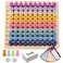 BUZIFU Wooden Montessori Multiplication Board Game Math Educational Toys Multiplication Table Board Game Montessori Math Manipulatives Toys Toddlers Kids Multiplication Chart Game for Early Education