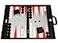 Silverman &amp; 19inch Premium Backgammon Set Large Size Black Board White and Scarlet Red Points