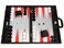 Silverman &amp; 19inch Premium Backgammon Set Large Size Black Board White and Scarlet Red Points