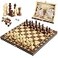 Luoyer 3in1 Chess Set Include Chess Checkers Backgammon 11 inch Wooden Board Game Set with Foldable Portable Case for Adults Travel Outdoor