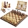 Luoyer 3in1 Chess Set Include Chess Checkers Backgammon 11 inch Wooden Board Game Set with Foldable Portable Case for Adults Travel Outdoor
