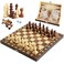 Luoyer 3in1 Chess Set Include Chess Checkers Backgammon 11 inch Wooden Board Game Set with Foldable Portable Case for Adults Travel Outdoor