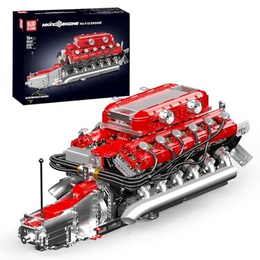 Mould King V12 Engine Model Kit That Runs MOC Engineering Model Building Kit with Battery and Motor 3472 PCS STEM Engineering Building Blocks for Adults